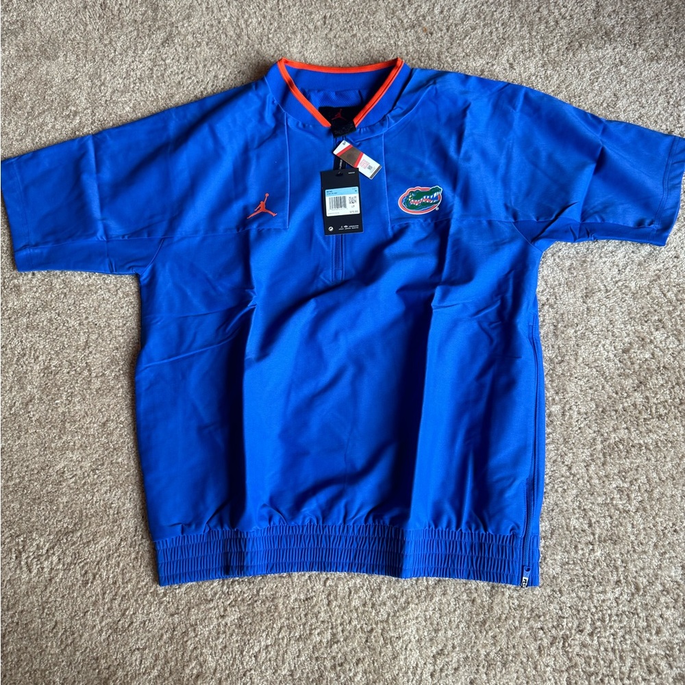 Jordan Florida Gators Men Coaches Short Sleeve 1/4 Zip Jacket DD6428-480 Size m